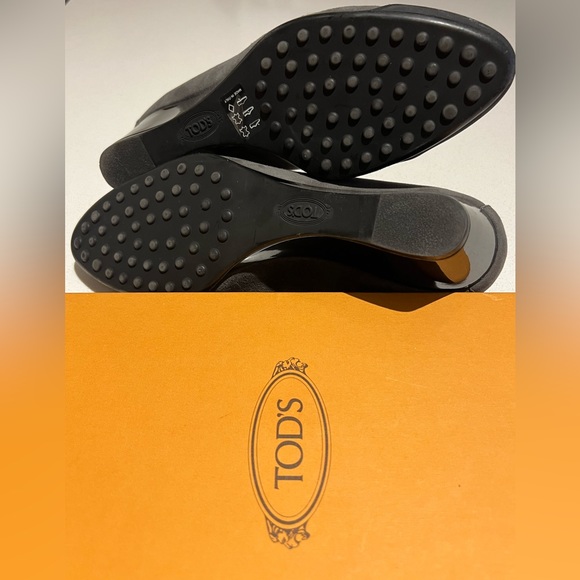 🌟🌟NWT🌟🌟Tod’s Woman’s Authentic Gray Suede Round Toe Pumps in Box Size 38.5 - Picture 4 of 4